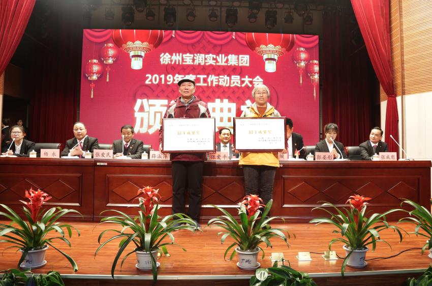 开云线上平台2019年度工作动员大会---集团公司领导为先进单位和先进个人代表颁奖